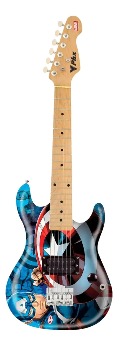 Guitarra Infantil Phx Marvel Capitão América Gmc-k2