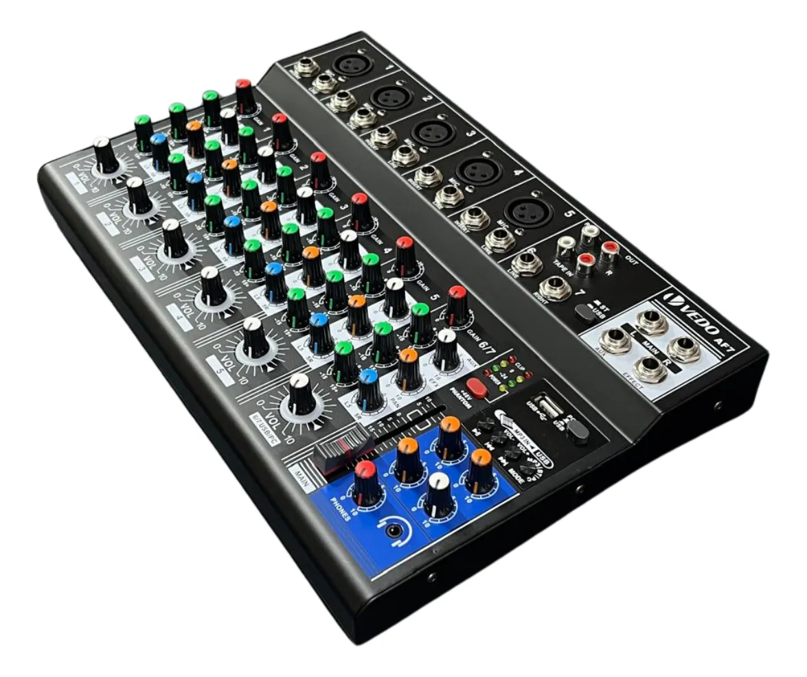 Mesa De Som Profissional Vedo Af-7 7 Canais