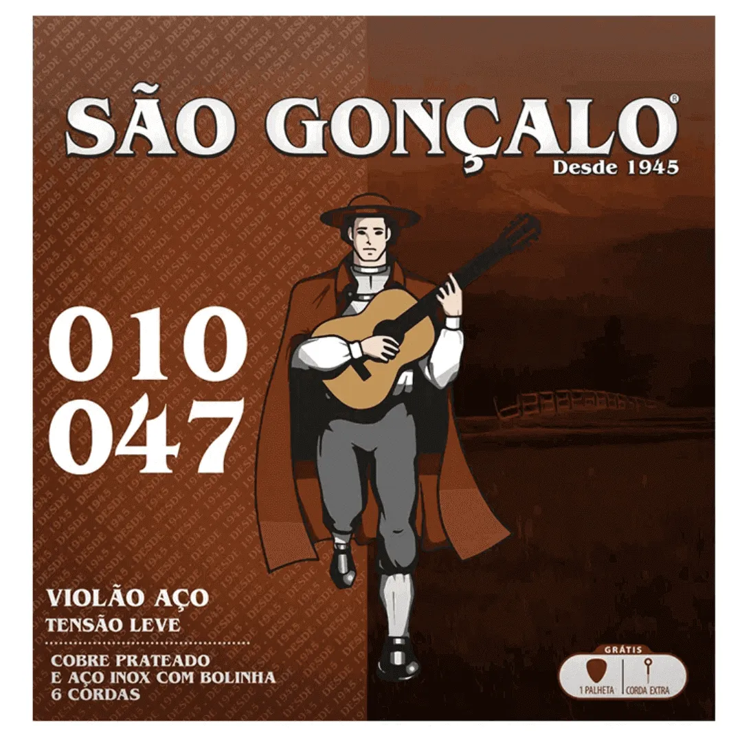 Encordoamento São Gonçalo p/ Violão Aço 010/47
