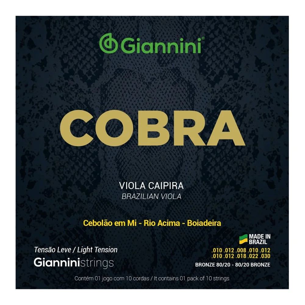 Encordoamento Giannini Cobra p/ Viola Caipira (Ré)