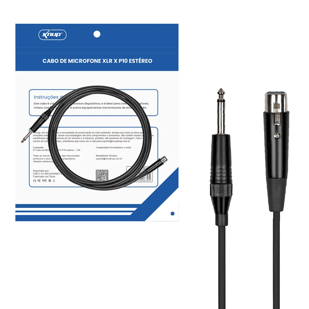 Cabo Knup P10 / XLR 3 Metros