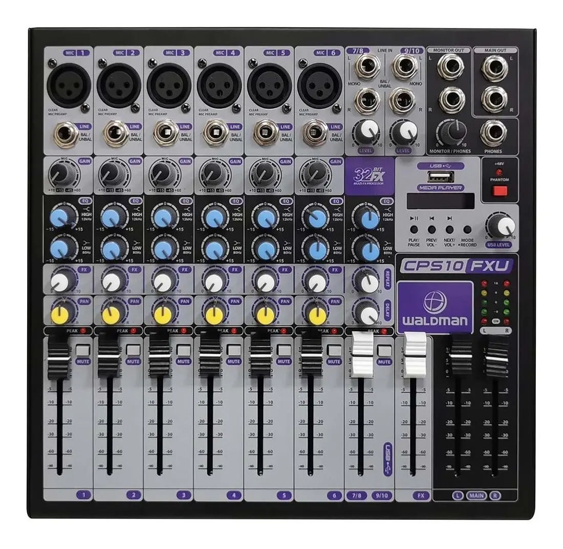 Mesa De Som Waldman Premium Cps-10fxu (10 Canais)