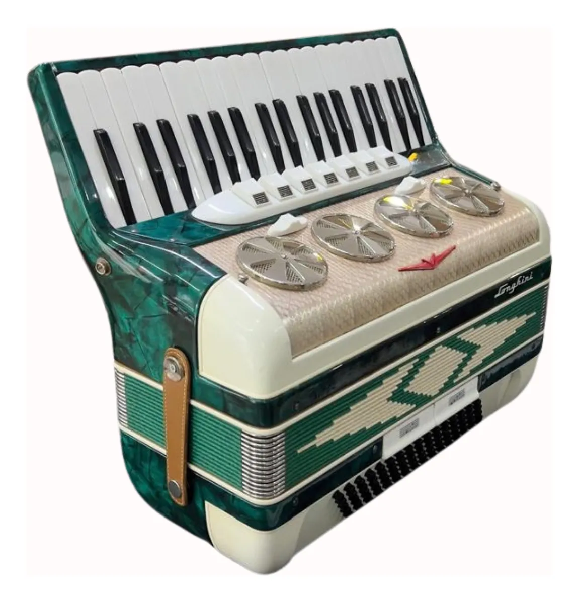 Acordeon Longhini 80 Baixos - Branco/ Verde (Usado)