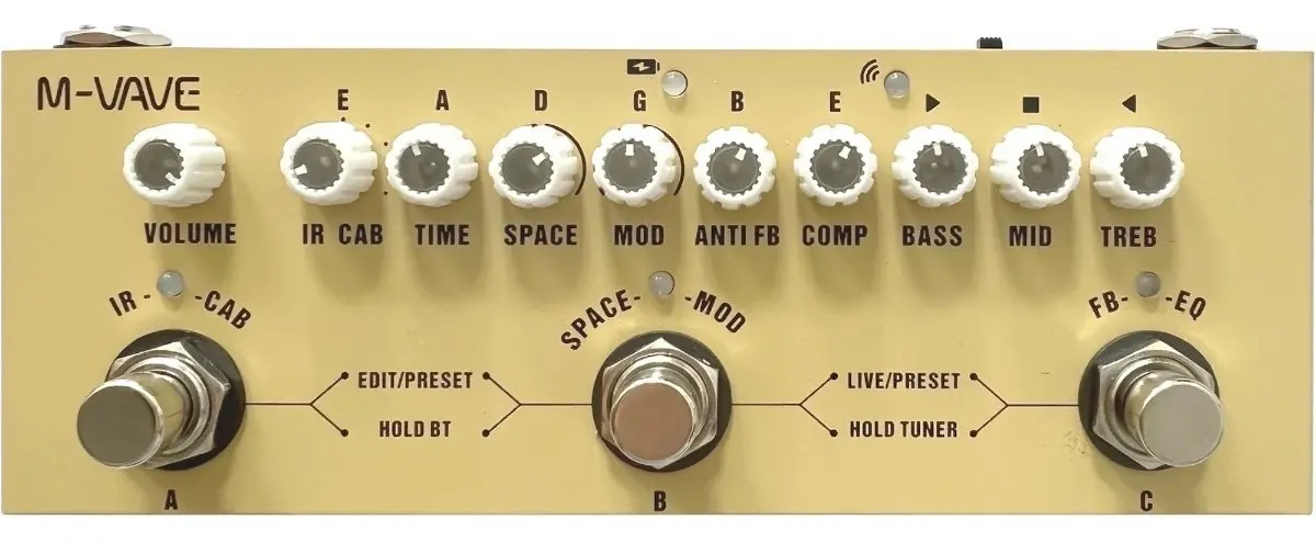 Pedal de efeito M-Vave Cube-Baby AC Creme VD633